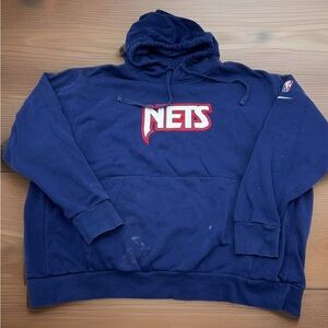 NBA Nike Brooklyn Nets Blue 75th Anniversary Hoodie size 3XL Sweatshirt - STAINS